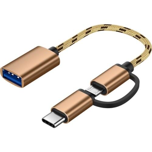 Type-C Micro USB To USB 3.0 Interface Converter Adapter 2 In 1 USB 3.0 OTG Adapter Cable For Cellphone Charging Cable Line