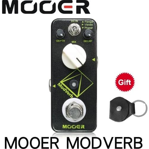 Mooer Modverb Modulation Reverb effect Electric Guitar Pedal Depth Decay Control Flanger Vibrato Phaser Switch