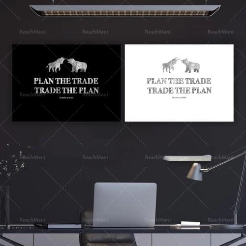 Plan The Trade - Trading Forex Motivational Poster Stock Market Crypto Wall Art Wall Street
