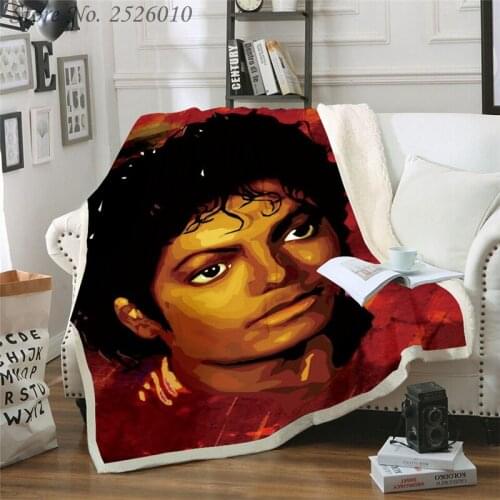 Throw blanket Michael Jackson 3D Velvet Plush Blanket Bedspread For Kids Girls Sherpa Blanket Couch Quilt Cover Travel 05