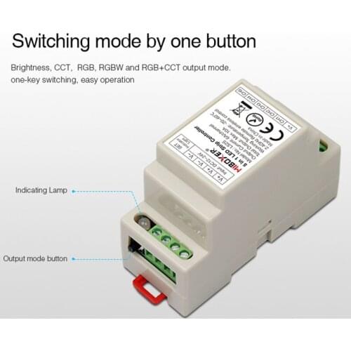 Miboxer 5 in 1 DIN Rail LED Strip Controller LS2S Single color/CCT/RGB/RGBW/RGB+CCT Lamp Tape dimmer DC12V 24V Max10A