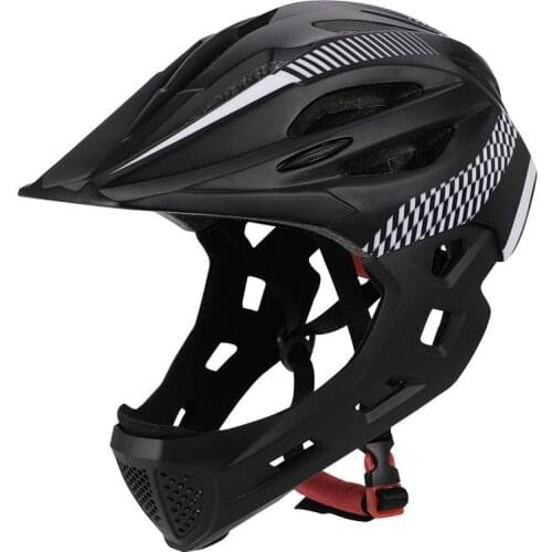 Sports Helmet Children Bike Riding Detachable Full Face Chin Protection Balance Bicycle Safety Helmet with Rear Light