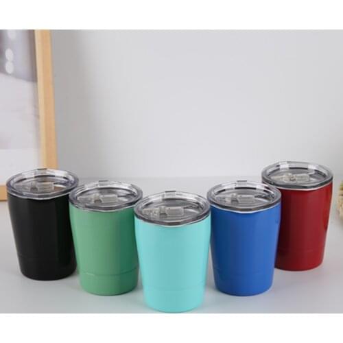 8oz Stainless Steel Double Wall Kids Milk Tumbler Cup With Lid and Straw