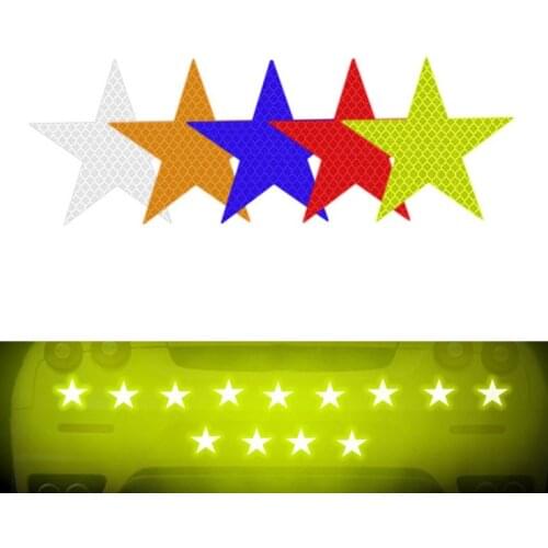 10/12pcs Star Arrow Stickers Car Reflective Honeycomb Decals Motorcycle Auto Truck Cycle Night Safety Driving Reflective Signs