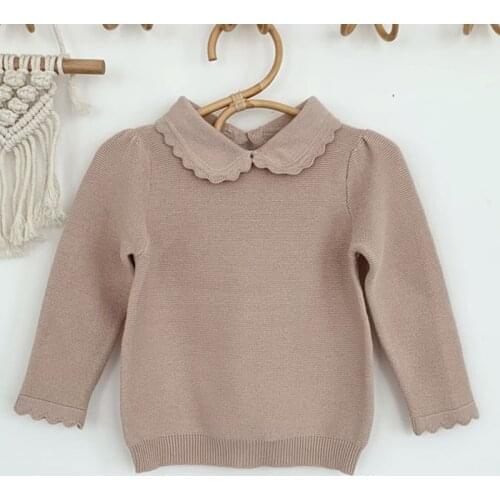 Kids Knitting Sweaters Autumn Winter Baby Girls Pullover Sweater Kids Causal Clothing Baby Girls Solid Pullover Tops