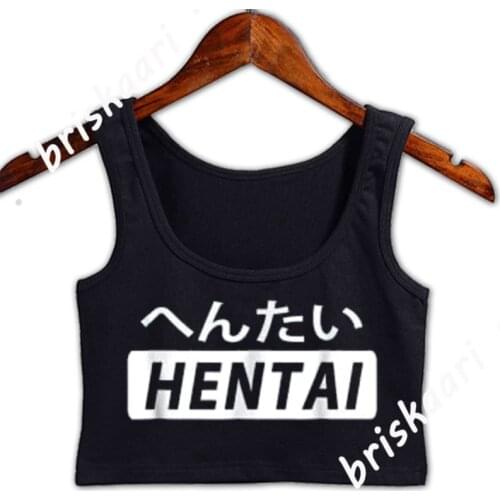 Hentai Crop Top Women Tops Designing New Style Summer Style Trend Interesting O-Neck Girls Vest