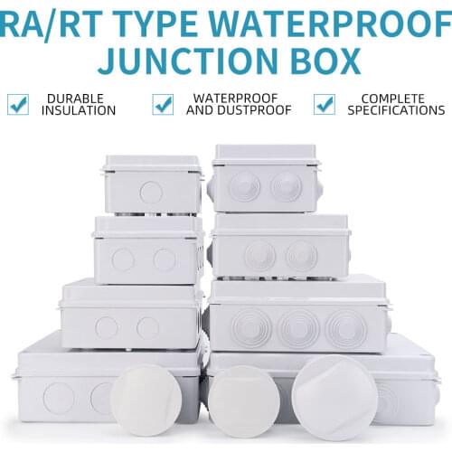 Outdoor waterproof power box ABS plastic IP65 electric control box DIY indoor wire shell connection cable branch junction box