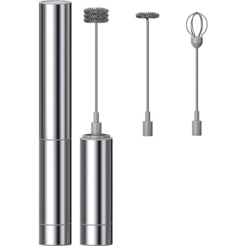 Milk Frother Handheld Three-Layer of Whisk- Battery Operated Electric Foam Maker for Coffee, Latte, Hot Chocolate