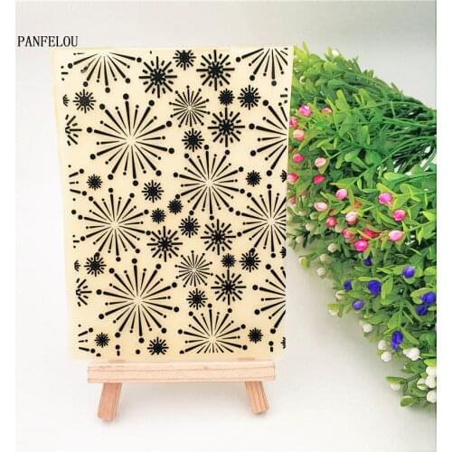 Snow Fireworks Embossing Folders Plastic For Scrapbooking DIY Template Fondant Cake Photo Album Easter Card MakingHalloween