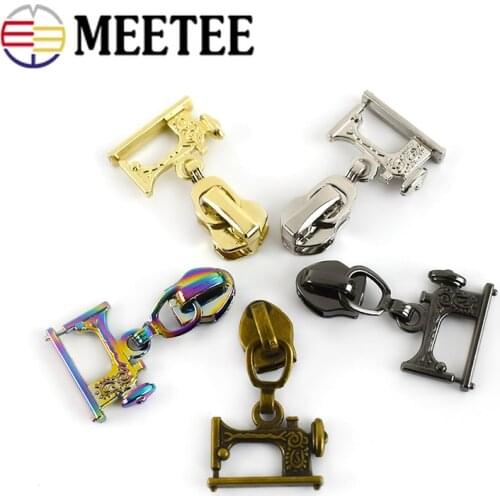 10pcs 3# 5# Meetee Zipper Sliders for Metal &Resin Zipper Puller Head DIY Zip Repair Kits Sewing Clothing Bags Accessories F2-5
