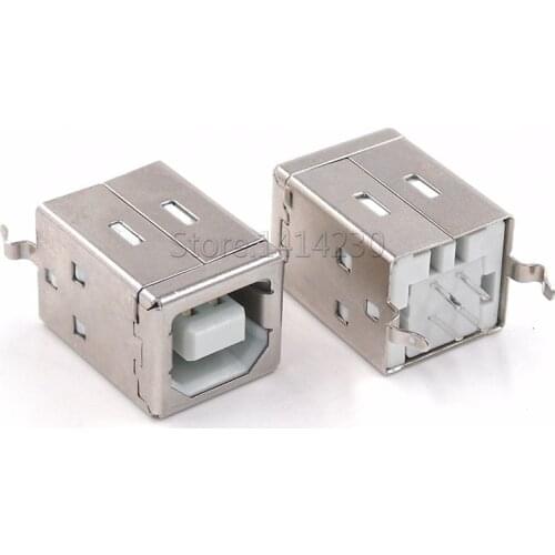 10Pcs Square USB Socket USB B Type Female 180 Degree PCB Welding Parent Connector For Printer Data