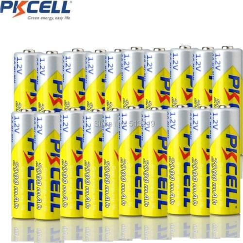 15Pcs PKCELL AA Rechargeable Battery NI-MH 2000mAh 1.2V 2A Bateria Baterias