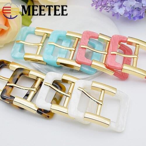 Meetee Solid Resin Belt Buckle Men Women Belt Head for Belt Metal Pin Buckles DIY Leather Craft Jeans Accessories