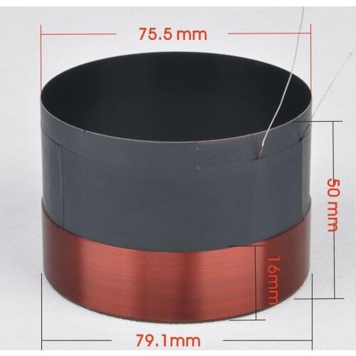 75.5-core Woofer bass voice coil Stage Audio repair Black aluminum round wire