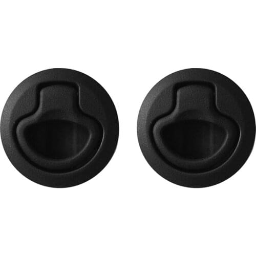 2x Black Plastic Boat Deck Hatch 1/2'' Door 2'' Flush Pull Slam Latch Marine