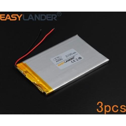 3pcs/Lot 3.7V 2100mAh Polymer Li-ion Battery For Mp3 Mp4 PAD DVD DIY E-book bluetooth Vedio Game toys Tablet PC mobile 045582