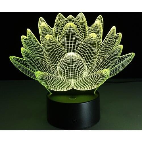 3D LED Lotus Flower Night Light Touch Remote Control USB Desk Table Lamp 7 Colors Home Bedroom Decoration Lighting Best Gift