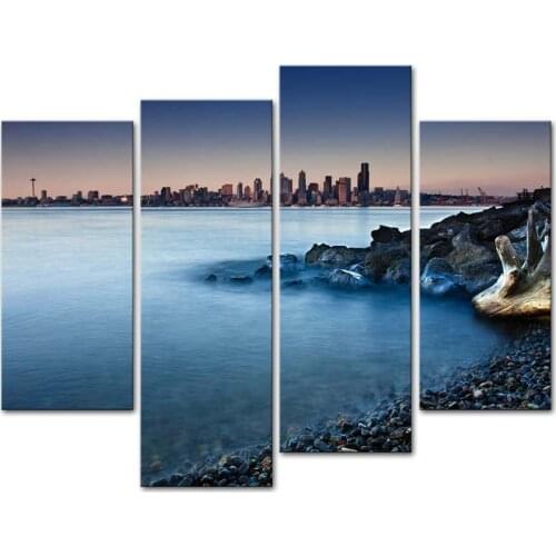 4 Pcs/Set Artist Canvas painting City ocean series forms Canvas Prints Wall Pictures for Living Room Picture/XJ-12Y-43