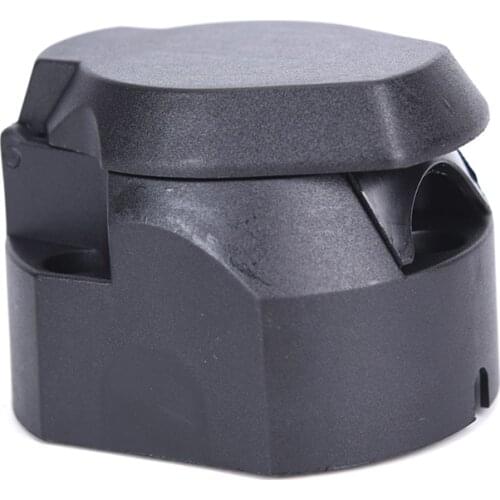 7 Pin Round European Standard Trailer Socket Black Frosted Materials Trailer Socket 12V Towbar Towing Socket