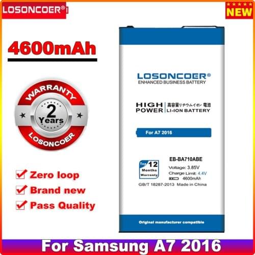 LOSONCOER 4600mAh EB-BA710ABE Battery For Samsung GALAXY A7 2016 A7109 A710F A7100 A710 Mobile Phone Batteries+Quick Arrive