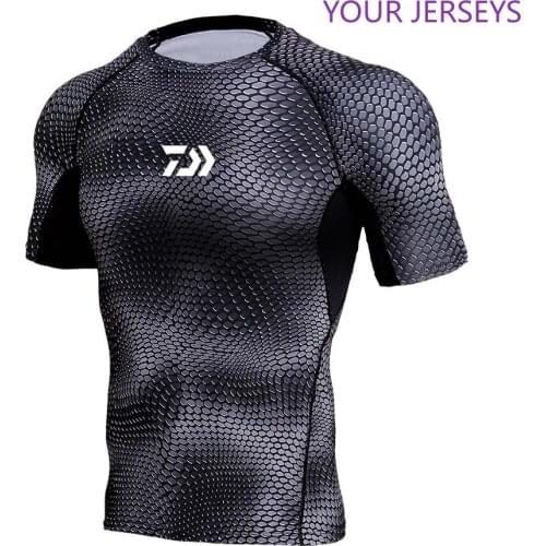 DAIWA Fishing Jerseys Sport Shirts Base Layer Thermal Shirt Rashgarda Short Sleeves Quick Drying Fishing Training Top Clothes