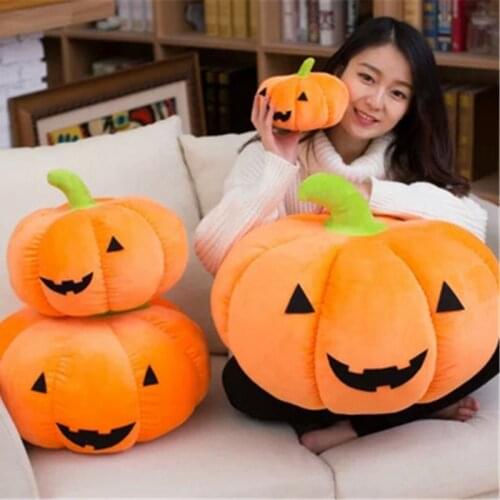 Fancytrader Giant Halloween Pumpkin Plush Toy 60cm Stuffed Orange Halloween Decoration Pumpkin Pillow Cushion