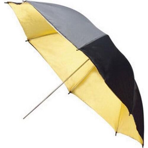FOTGA 33" 83cm Portable Softbox Umbrella Reflector Flash Black Gold Umbrella for Photo Studio Lighting