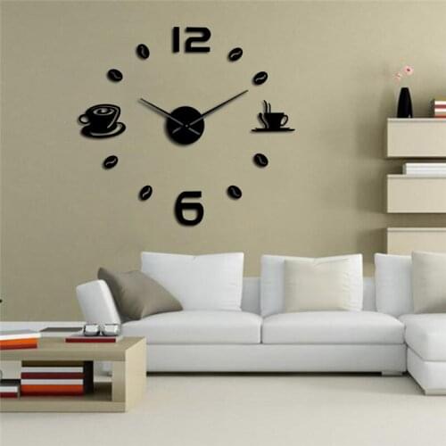 GZ238 37 inch 3D fashion simple DIY wall clock acrylic mirror wall clock creative home decoration