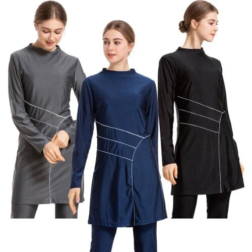 Arabia women conservative swimming Bikinis Beachwear Swimming cap swimsuit suit Muslim women swimwear beach split swimsuit