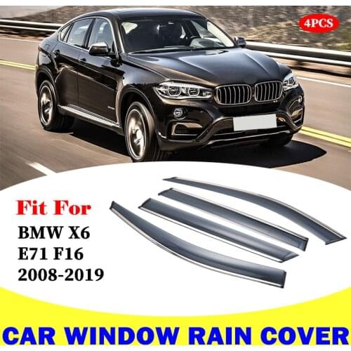 For BMW X6 E71 F16 2008-2019 window visor car rain shield deflectors awning trim cover exterior car-styling accessories