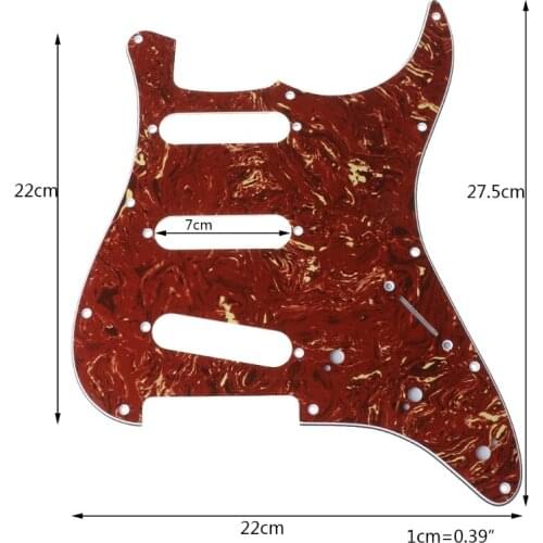 Red Tortoise Shell Pickguard 3 Ply Scratch Plates For Precision Bass PB Guitar Y1QE