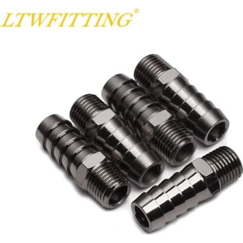 LTWFITTING Black Nickel Plating Brass Fitting Connector 1/2" Hose Barb x 1/4" NPT Male