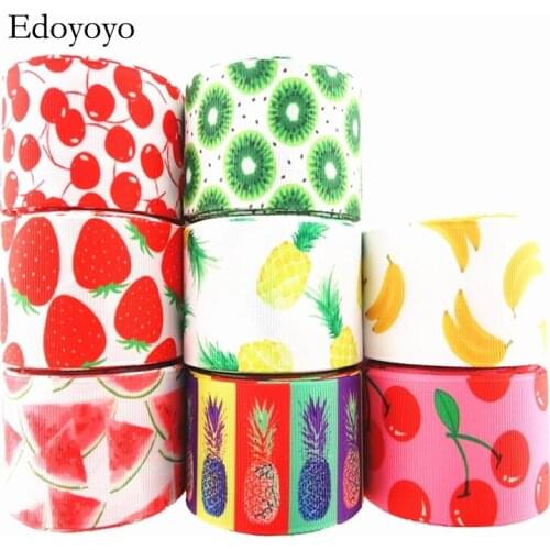 1-1/2" 38mm 10 yards fruits printed grosgrain ribbons DIY hairbows handmade materials MD18010121