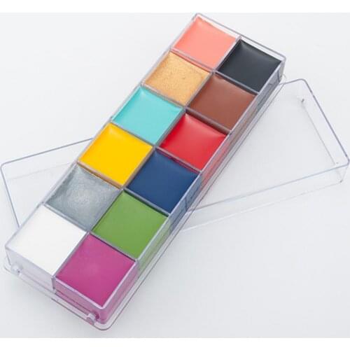 96g Body Paint Oil Multifunctional Non-Fading 12 Colors Fancy Dress Face Body Make Up Tool Waterproof Stackable Painting Pigment