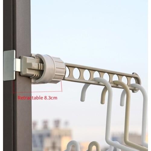 8 Holes Hanging Multifunctional Wall-Mounted Clothes Hangers Folding Retractable Indoor Outdoor Hangers UD88