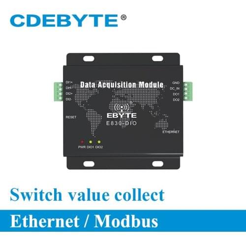 Modbus RTU Ethernet Digital Signal Acquisiton E830-DIO(ETH-2A) Serial Port Server Switch Quantity Collection Module