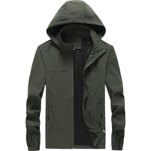 Mens Waterproof Jacket Big Size M 8XL Autumn Spring Military Tactical Windbreaker Jackets Men Breathable Hooded Windproof Coats
