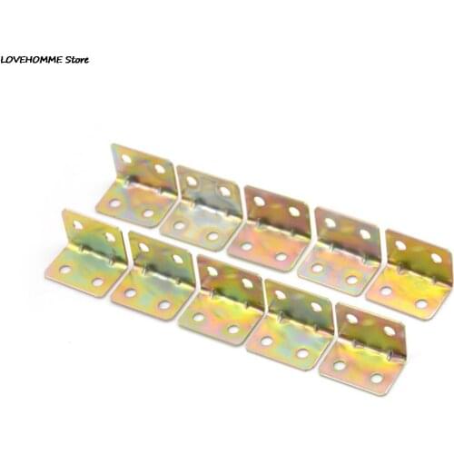 10 Pcs 29*20*4mm 90 Degree Metal Right Angle Bracket Shelf Support 4 Holes