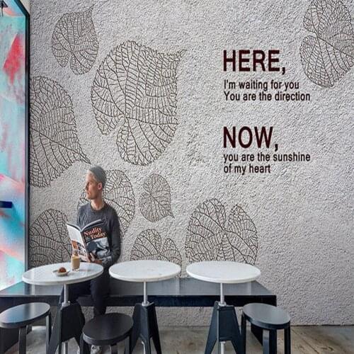 Drop Shipping photo Wallpaper Modern Minimalist Green Leaf Custom Mural Restaurant Shopping Mall Background Decoration Wallpaper