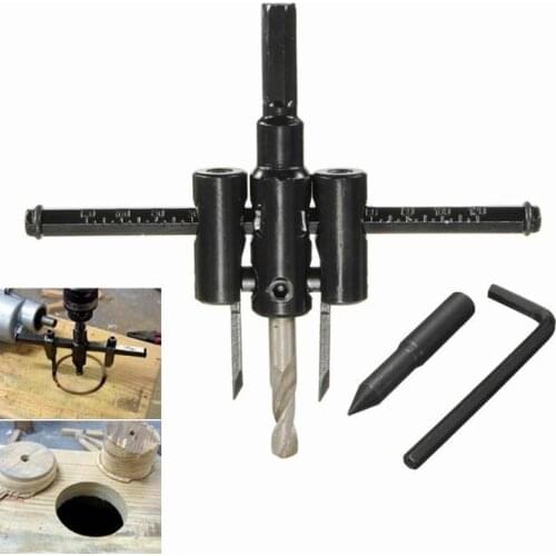 30mm-120mm/200mm Adjustable Circle Hole Saw Drill Bit Cutter Kit DIY Tool for Woodworking Plastic