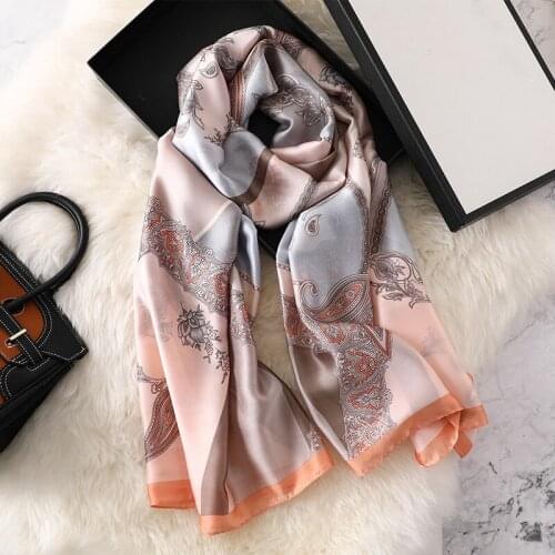 KOI LEAPING new summer women fashion soft silk scarf Cashew flowers printing scarves female shawls Beach cover-ups wraps hot
