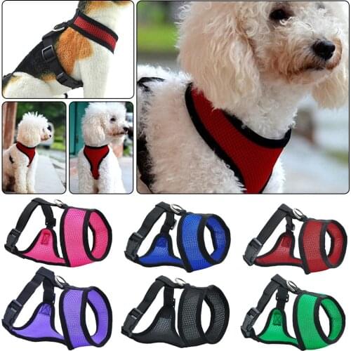 Cheervivi Dog Harness Vest Adjustable Soft Breathable Dog Harness Nylon Mesh Vest Harness for Dogs Cats Small Medium Dog Leash