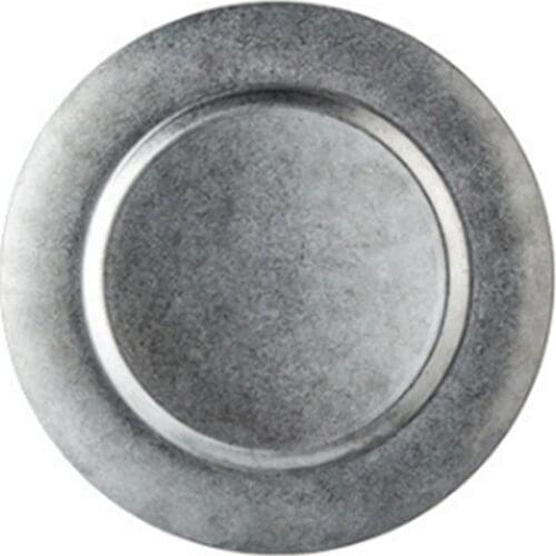 American Restaurant Old Frosted Silver Vintage 304 Stainless Steel Plate Dessert Plate Round Flat Plate Dinner Plate