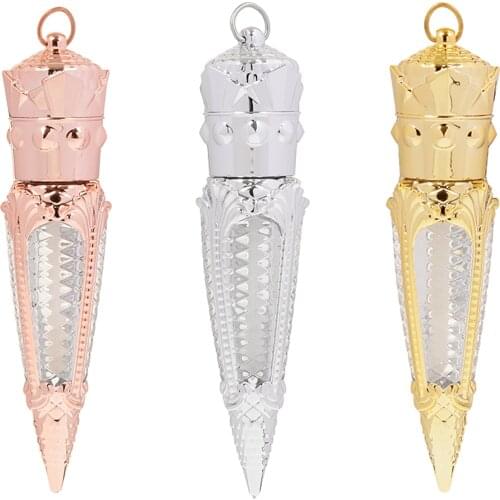 5ml Lip Gloss Tube Cosmetic Container Rose Gold Crown Plastic Empty Tube Wand Packaging Lipstick Tube Travel Refillable Bottle