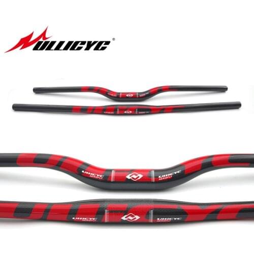 Ultralight Full Carbon Bicycle Handlebar Mountain Bike Straight Bend Handlebar Red Bright Black Cycling Handle Bar 580-740mm