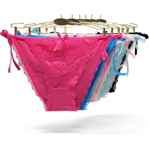 Ladies Transparent Lace Panties Women Undewear Cotton Briefs Sexy Bragas Mujer 2021New Fashion Low Waist See Through Tanga Femme