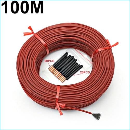 1Roll 20M 12K 33Ohm Infrared Heating Floor Heating Cable System Electric 2.0mm Ptfe Carbon Fiber Wire Floor Hotline Thickening