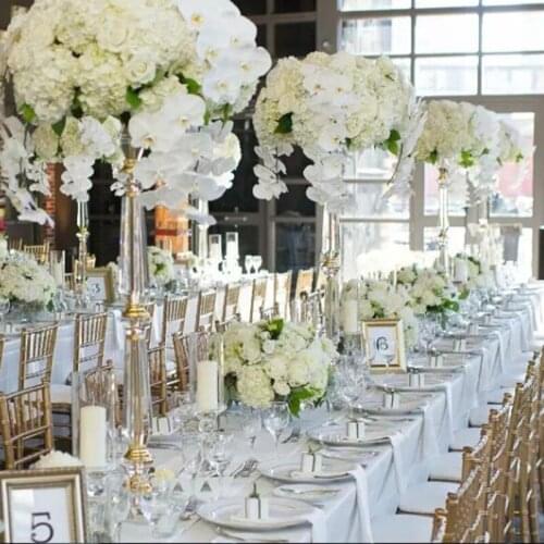 10pcs wedding decoration centerpiece acrylic flower stand gold silver candlestick for Event Party Road Lead Party Decoration