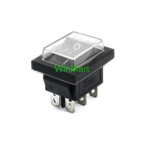 2pcs AC250V 16A 125V 20A DPDT 6Pin 2-Position Rocker Switch w Waterproof Cover