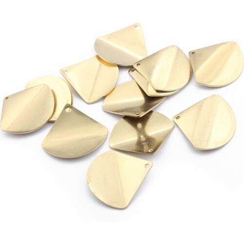 20pcs Raw Brass Quarter Round Fan shaped Charms Pendant DIY Earrings Bracelet Jewelry Fingdings Engraving DIY Supplies Making